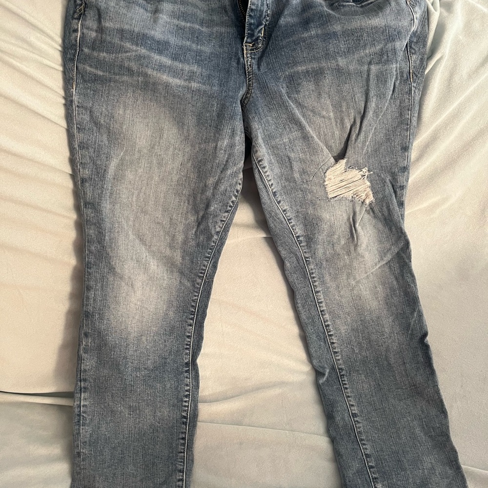 Torrid Light Blue Crop Boyfriend Jeans